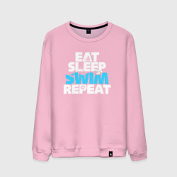 Мужской свитшот хлопок Eat sleep swim repeat