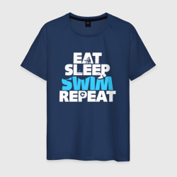 Мужская футболка хлопок Eat sleep swim repeat