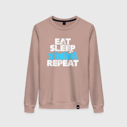 Женский свитшот хлопок Eat sleep swim repeat