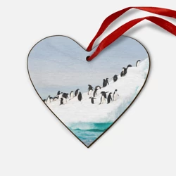 Деревянная игрушка Сердце Пингвины на айсберге