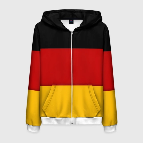 Мужская толстовка 3D на молнии с принтом Германия, вид спереди #2