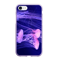 Чехол для iPhone 7/8 матовый Розовые медузы