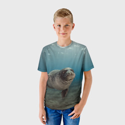 Детская футболка 3D Тюлень под водой - фото 2