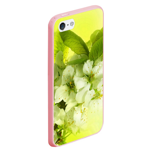 Чехол для iPhone 5/5S матовый Цветы яблони, цвет баблгам - фото 3
