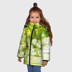 Зимняя куртка для девочек 3D Цветы яблони - фото 2