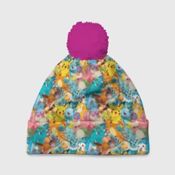Шапка 3D c помпоном Покемоны