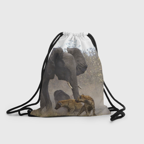 Рюкзак-мешок 3D Гиены охотятся на слона
