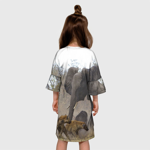 Детское платье 3D Гиены охотятся на слона - фото 5