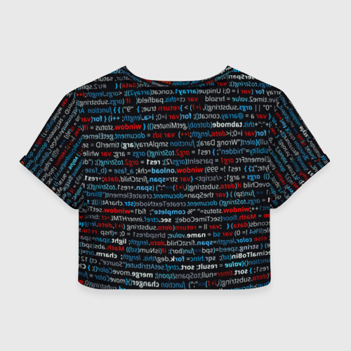Женская футболка Crop-top 3D computer code, цвет 3D печать - фото 2
