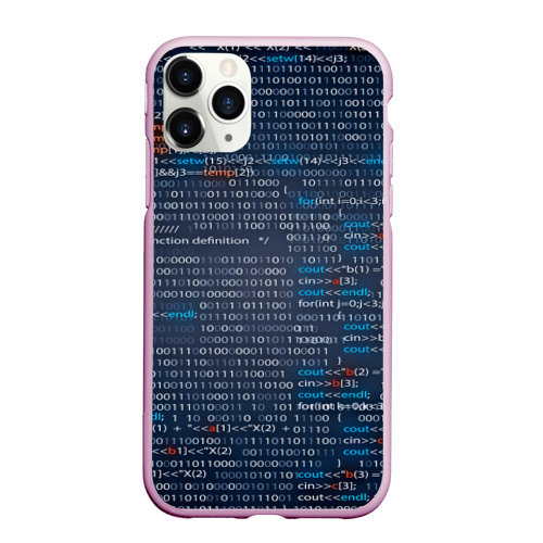 Чехол для iPhone 11 Pro Max матовый Информатика, цвет розовый