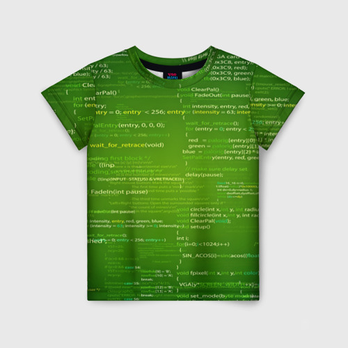 Детская футболка 3D technology code, цвет 3D печать
