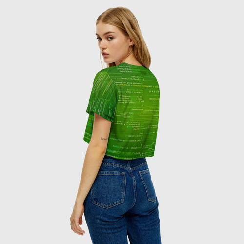 Женская футболка Crop-top 3D technology code, цвет 3D печать - фото 5