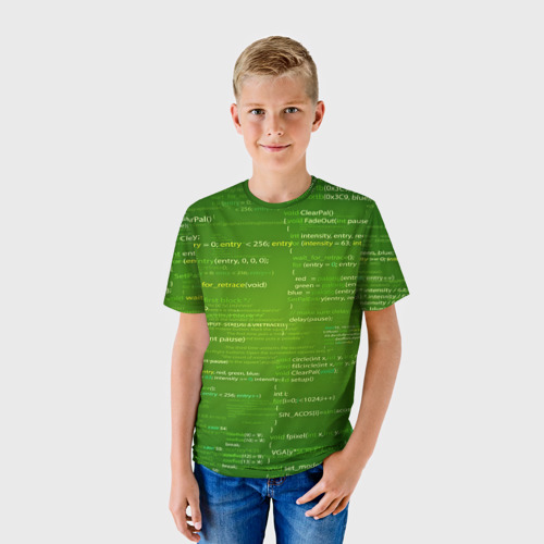 Детская футболка 3D technology code, цвет 3D печать - фото 3