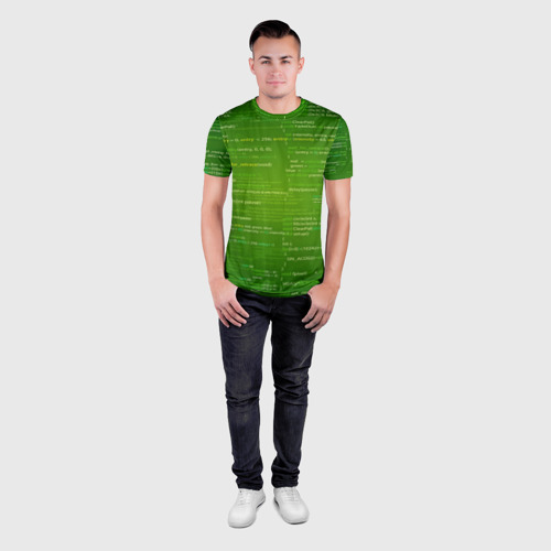 Мужская футболка 3D Slim technology code, цвет 3D печать - фото 4