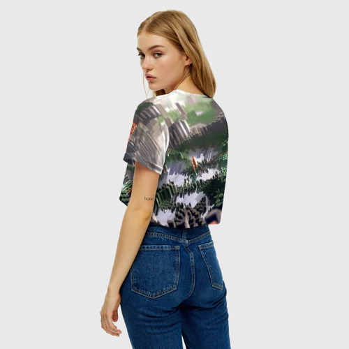 Женская футболка Crop-top 3D Объемный эквалайзер, цвет 3D печать - фото 5