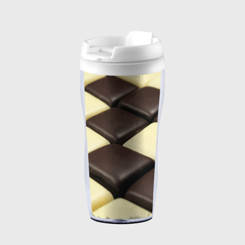 Термокружка-непроливайка Шоколадные конфеты, цвет белый