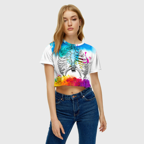 Женская футболка Crop-top 3D VM_codefest`17_2, цвет 3D печать - фото 3