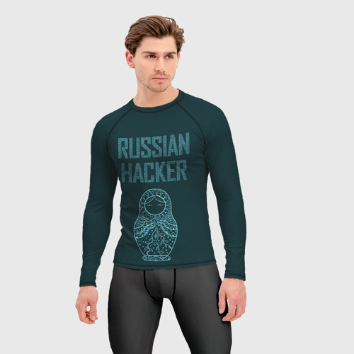 Мужской рашгард 3D Русский хакер, цвет 3D печать - фото 3