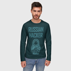 Мужской лонгслив 3D Русский хакер - фото 2