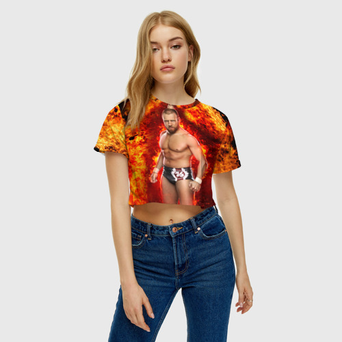 Женская футболка Crop-top 3D Дэниел Брайан 3, цвет 3D печать - фото 4