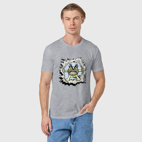 Мужская футболка хлопок Кот Шерафеттин, цвет меланж - фото 3