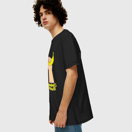 Мужская футболка хлопок Oversize Сила бананов, цвет черный - фото 5