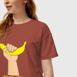 Женская футболка хлопок Oversize Сила бананов - фото 2