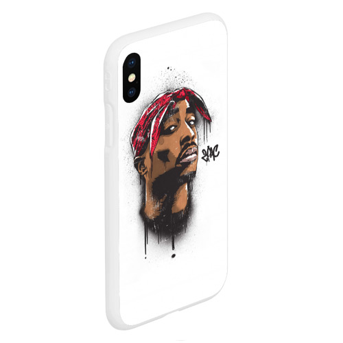 Чехол для iPhone XS Max матовый 2Pac, цвет белый - фото 3