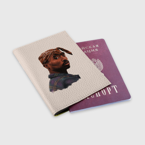Обложка для паспорта матовая кожа Tupac, цвет желтый - фото 3