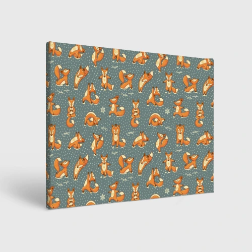 Холст прямоугольный Foxes yoga