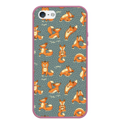 Чехол для iPhone 5/5S матовый Foxes yoga