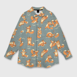 Мужская рубашка oversize 3D Foxes yoga