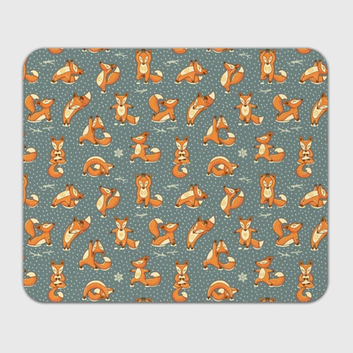 Прямоугольный коврик для мышки Foxes yoga