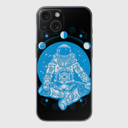 Чехол для iPhone 15 силиконовый с защитой камеры Космонавт