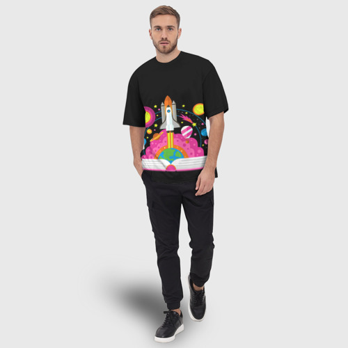 Мужская футболка oversize 3D Космос, цвет 3D печать - фото 5