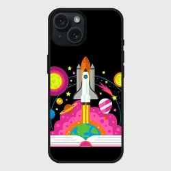 Чехол силиконовый для Apple iPhone 15 матовый Космос