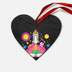 Деревянная игрушка Сердце Космос