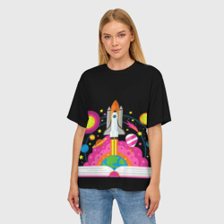 Женская футболка oversize 3D Космос - фото 2