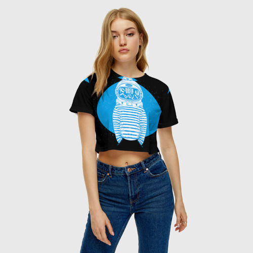 Женская футболка Crop-top 3D Defy gravity, цвет 3D печать - фото 4