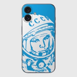 Чехол для iPhone 16 силиконовый с защитой камеры Гагарин 1