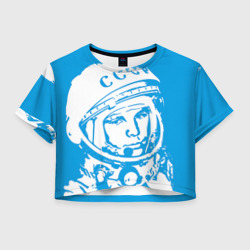 Женская футболка Crop-top 3D Гагарин 1