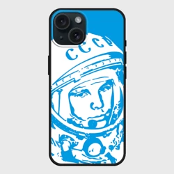 Чехол силиконовый для Apple iPhone 15 матовый Гагарин 1