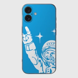 Чехол для iPhone 16 силиконовый с защитой камеры Гагарин 2