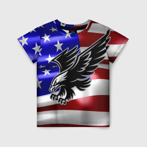 Детская футболка 3D Флаг США с орлом