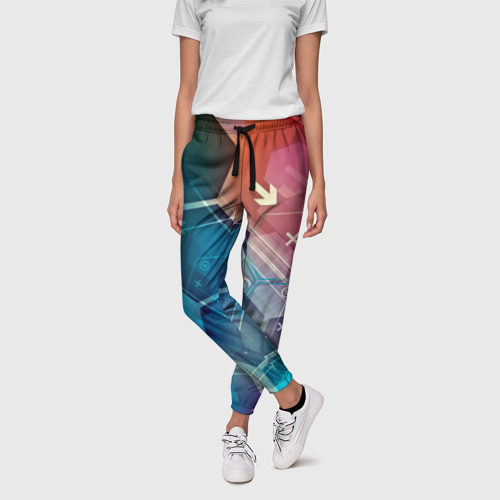 Женские брюки 3D Hi-tech, цвет 3D печать - фото 3