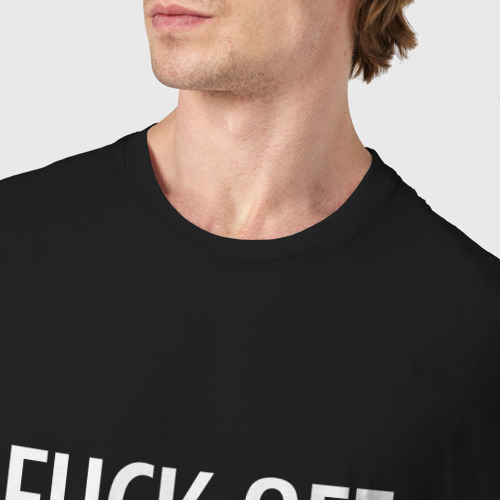 Мужская футболка хлопок Fuck off, цвет черный - фото 6