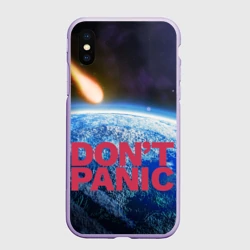 Чехол для iPhone XS Max матовый Без паники, метеорит