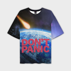 Мужская футболка oversize 3D Без паники, метеорит