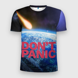 Мужская футболка 3D Slim Без паники, метеорит