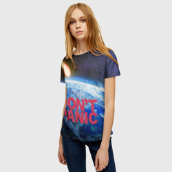 Женская футболка 3D Без паники, метеорит - фото 2